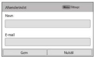 Afsenderindst Navn E-mail Gem Nulstil