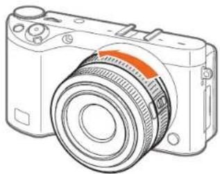 SAMSUNG NX500 - Låsning eller oplåsning af objektivet - 2