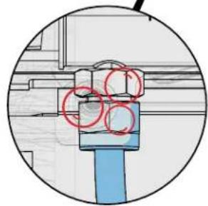 Circular diagram showing a mechanical or structural component with red circles highlighting specific points (no text or symbols present)
