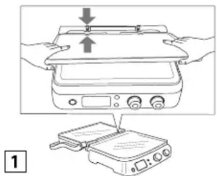 DELONGHI MultiGrill CGH1020D - Indsætning af stegeplader - 1