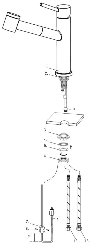 Technical diagram of a mechanical device with numbered components for assembly or maintenance reference.