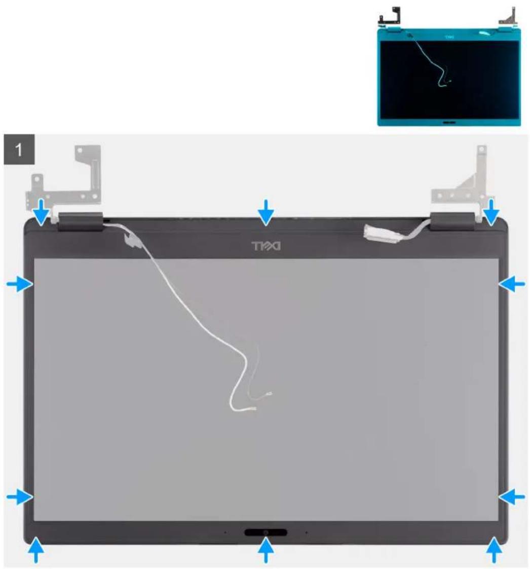 DELL Latitude 3510 - Montering af skærmkanten - 1