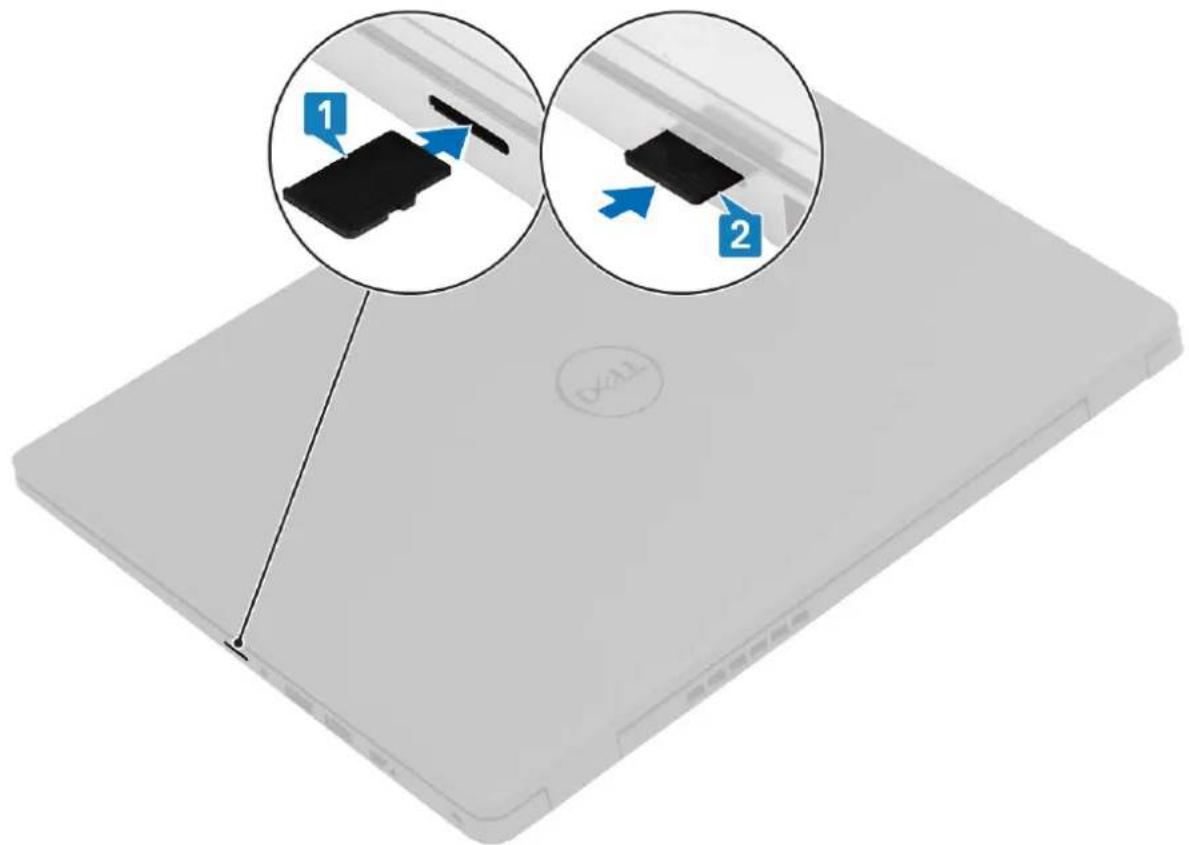 DELL Latitude 3410 - Εγκατάσταση της κάρτας microSD - 1