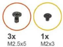3x M2.5x5 1x M2x3