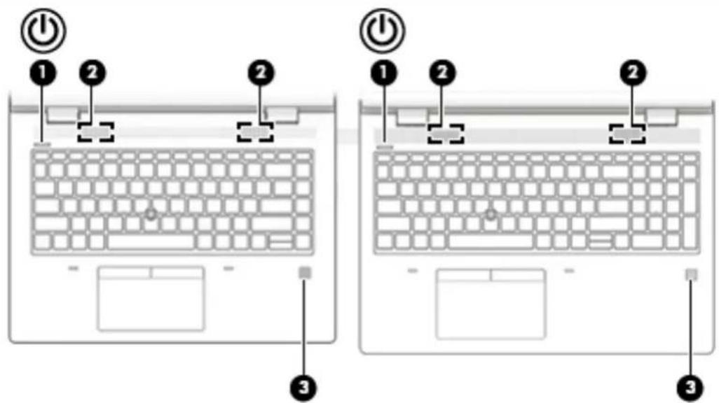 HP ProBook 650 G5 - Knap, højttalere og fingeraftrykslæser - 2