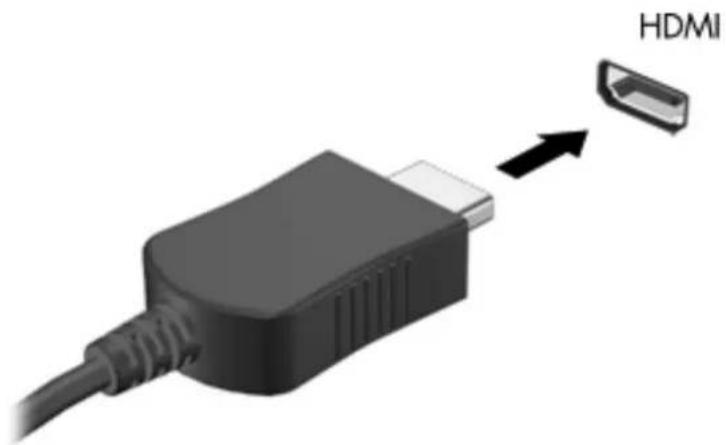 HP ProBook 650 G5 - Tilslutning af videoenheder med et HDMI-kabel (kun udvalgte produkter) - 2