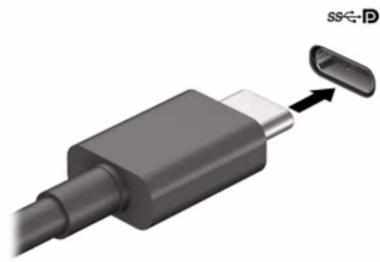 HP Elitebook 735 G6 - Tilslutning af enheder til en USB-port Type-C (kun udvalgte produkter) - 2