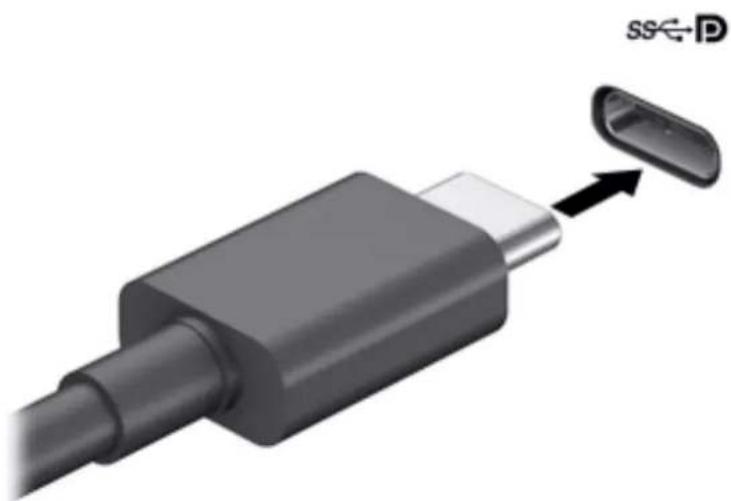 HP Elitebook 735 G6 - Tilslutning af DisplayPort-enheder med et USB Type-C-kabel (kun udvalgte produkter) - 2