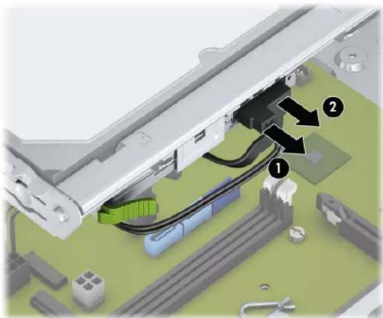 HP ProDesk 400 G6 - Fjernelse af et 9,5 mm slankt optisk drev - 1