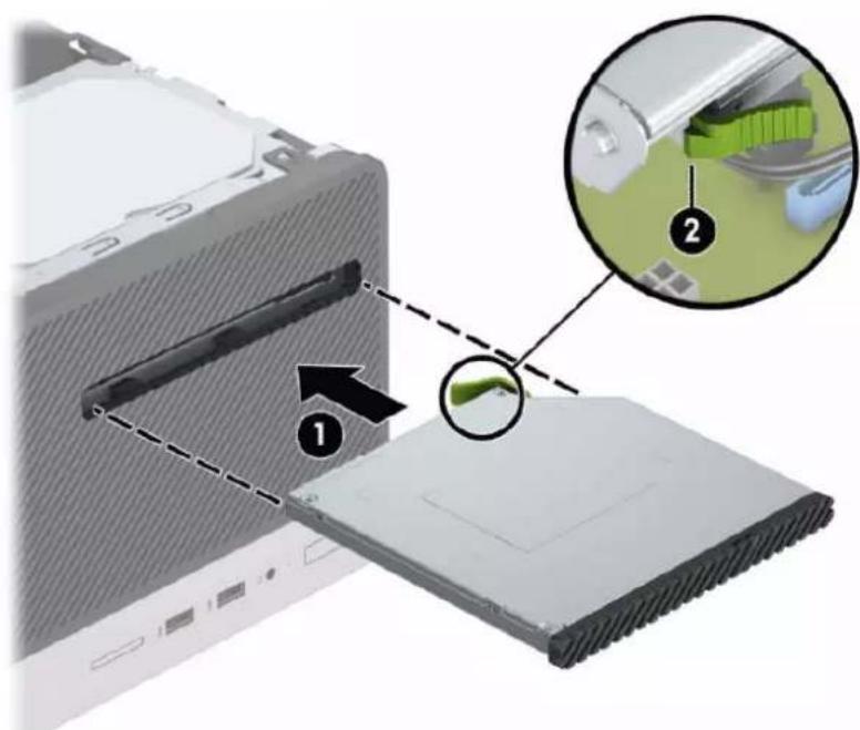 HP ProDesk 400 G6 - Montering af et 9,5 mm slankt optisk drev - 2