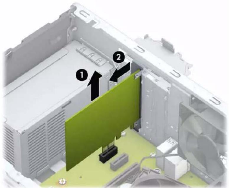 HP ProDesk 400 G6 - Afmontering eller installering af et udvidelseskort - 5
