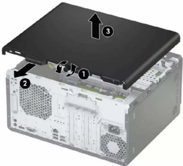 HP ProDesk 400 G6 - Afmontering af computerens adgangspanel - 1