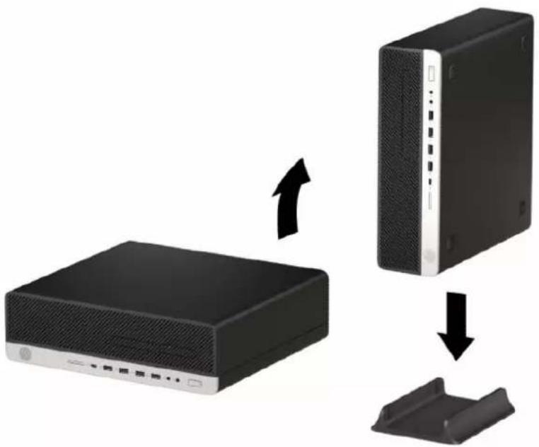 HP EliteDesk 705 G5 - Ændring fra desktop- til tower-opsætning - 2