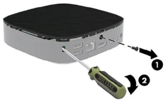 HP t430 - Fjernelse af adgangspanelet - 1