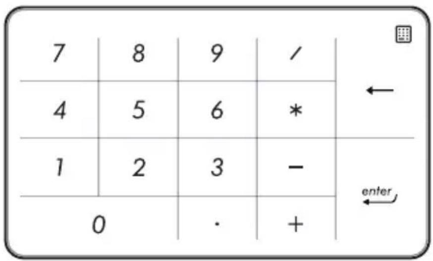 7 | 8 | 9 | / 4 | 5 | 6 | * 1 | 2 | 3 | - | enter 0 | · | +