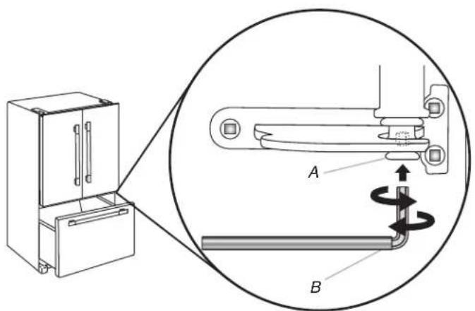 KITCHENAID KRFC704FPS - Para alinear las puertas: - 1