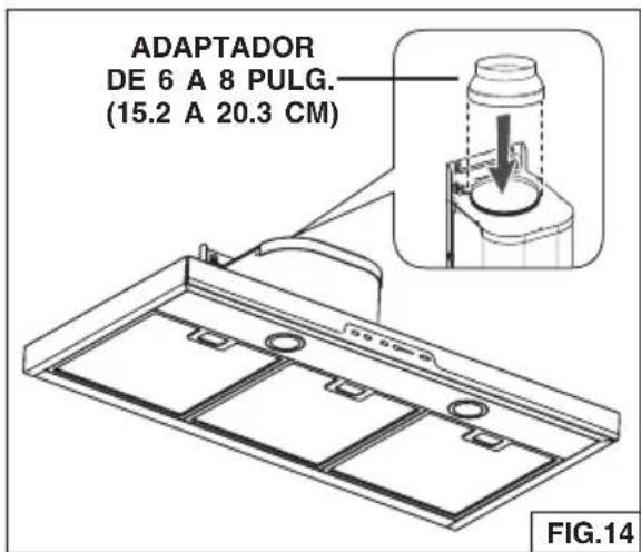 ADAPTADOR DE 6 A 8 PULG. (15.2 A 20.3 CM) FIG.14