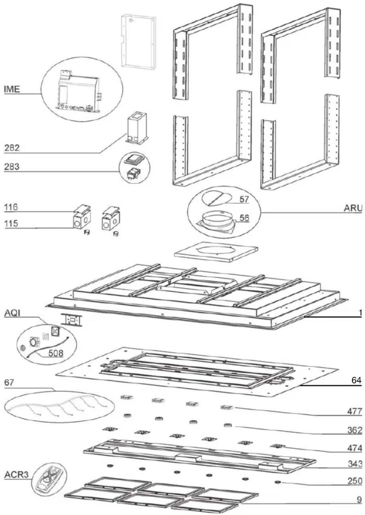 IME 282 283 116 115 ARU 57 56 AQI 508 67 64 477 362 474 343 250 ACR3 9