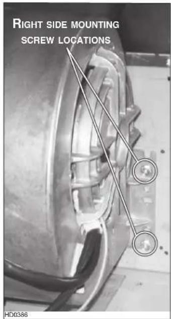 RIGHT SIDE MOUNTING SCREW LOCATIONS HD0386