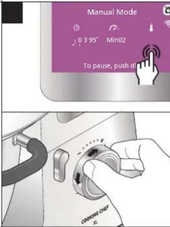 Manual Mode 0 3 95° Min02 To pause, push dl COOKING CHIEF DL
