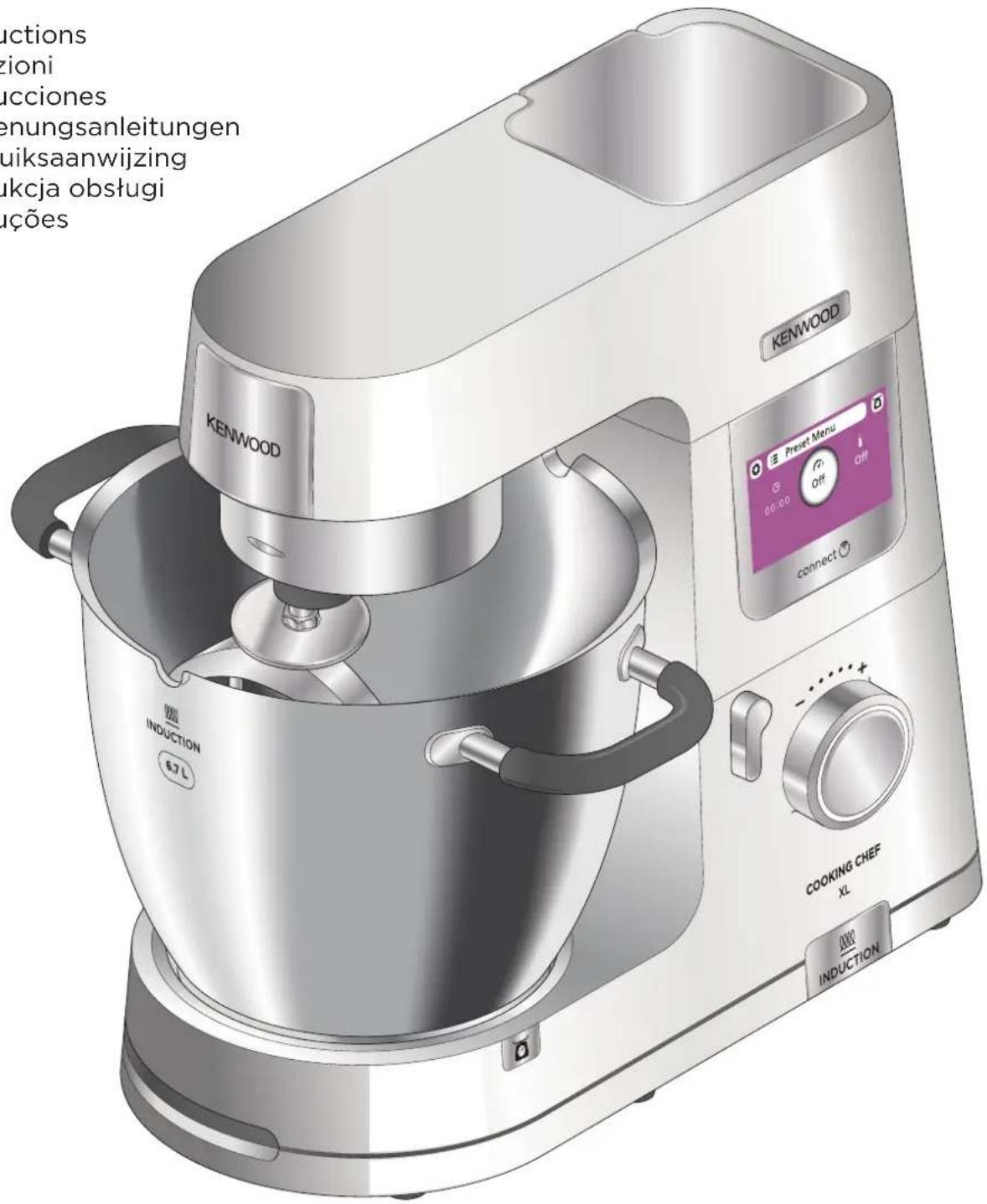 KENWOOD INDUCTION 6.7 L COOKING CHEF XL INDUCTION PRET MENU 60:00 off off connect