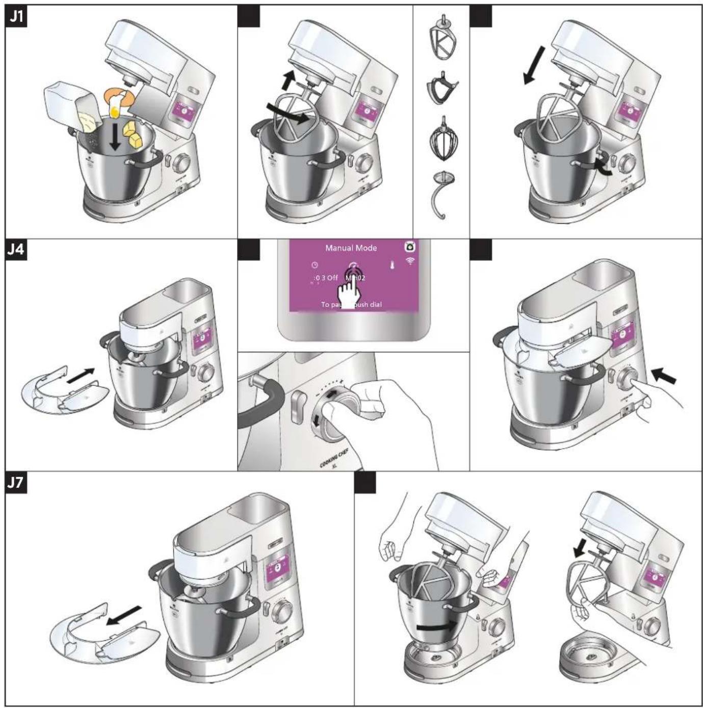 KENWOOD Cooking Chef XL KCL95 - Utilização dos Diagramas e Instruções - 1