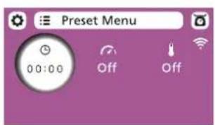 Preset Menu 00:00 Off Off