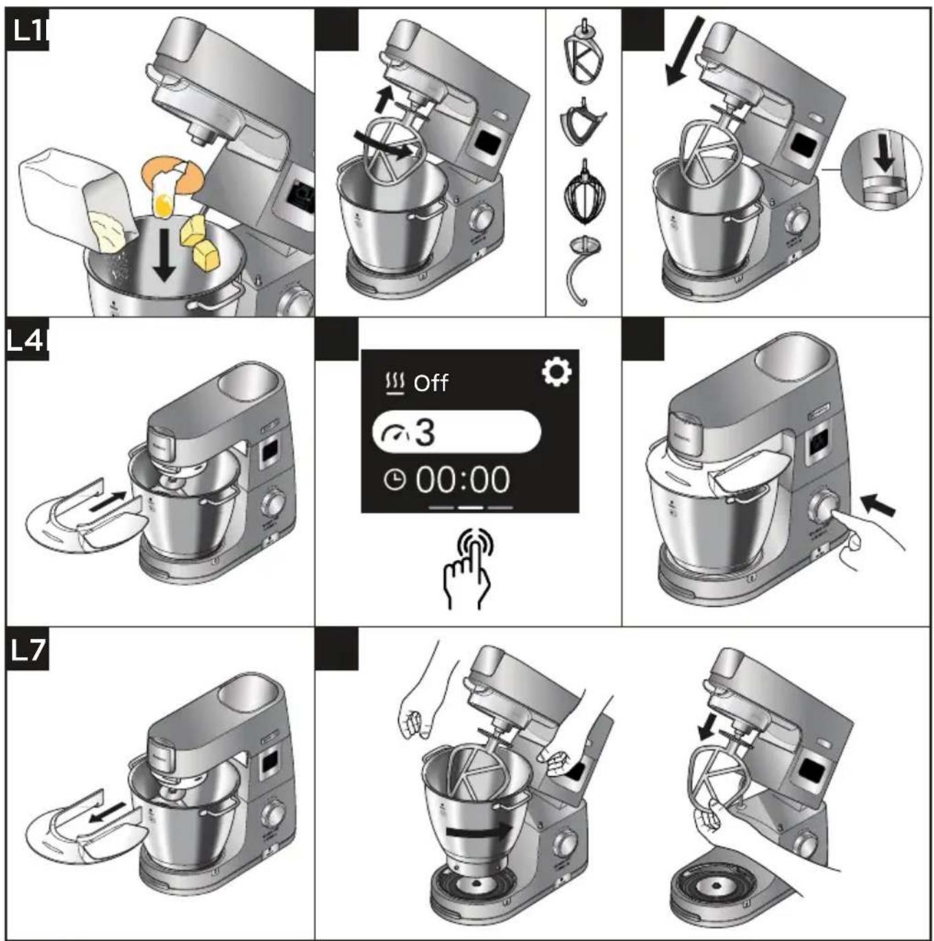 KENWOOD Chef Titanium Patissier XL KWL90 - Ilustracje i instrukcja obsługi - 1