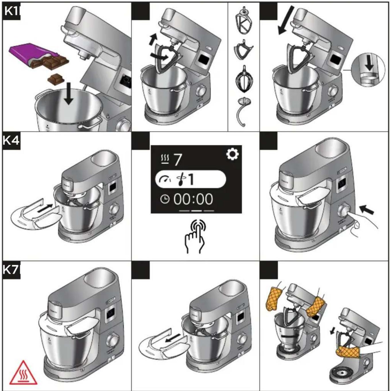 KENWOOD Chef Titanium Patissier XL KWL90 - Ábrák és használati utasítások - 1