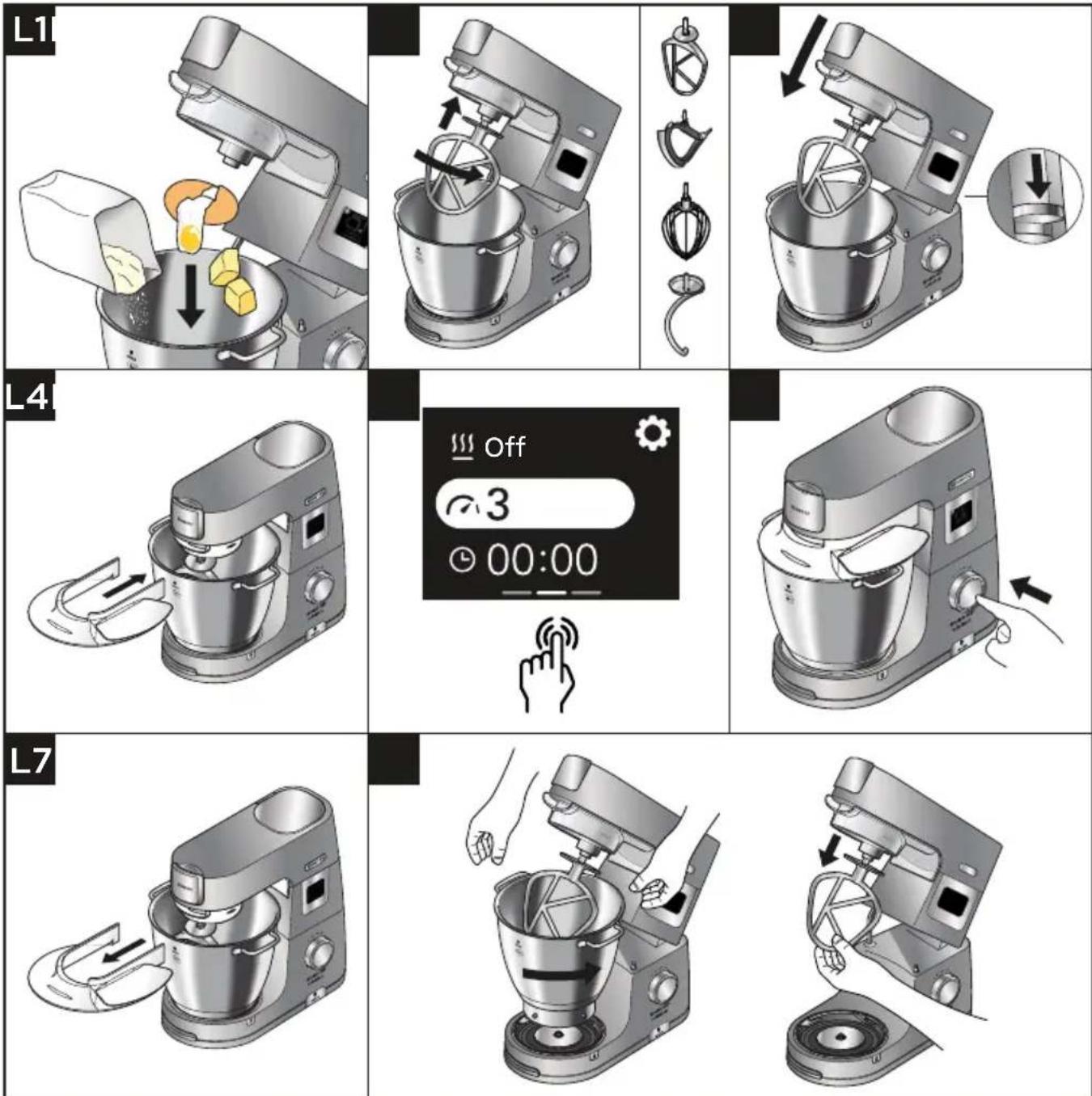 KENWOOD Chef Titanium Patissier XL KWL90 - Схемы и инструкции по использованию - 1