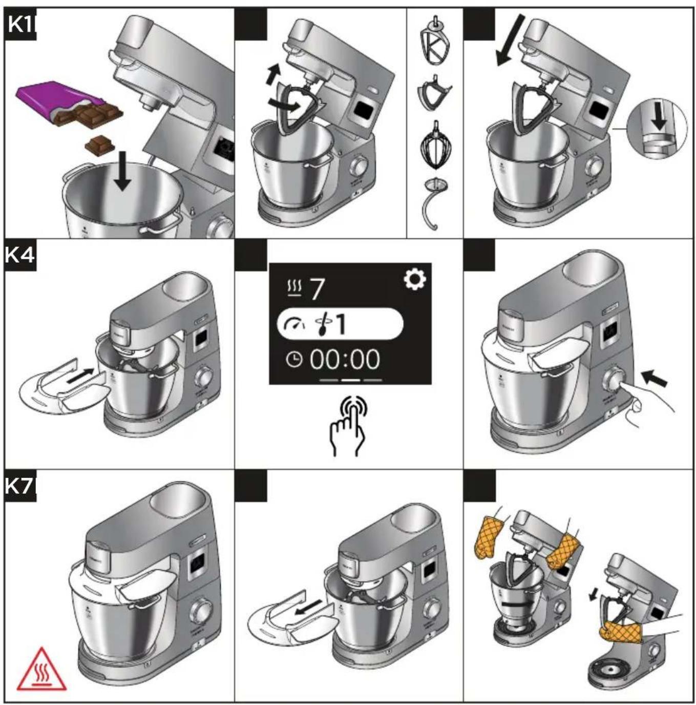 KENWOOD Chef Titanium Patissier XL KWL90 - Gebruiksdiagrammen en gebruiksaanwijzing - 1