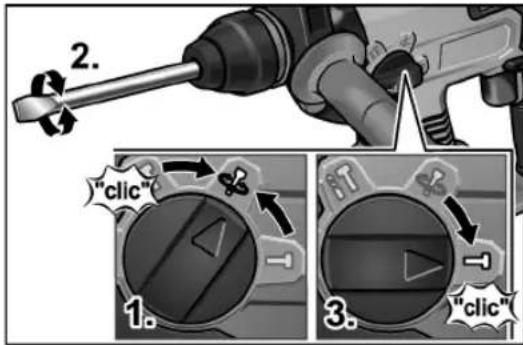 Flex CHE 18.0-EC - Posizionamento dello scalpello - 1
