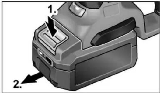 Flex CHE 18.0-EC - Inserimento / sostituzione della batteria - 2