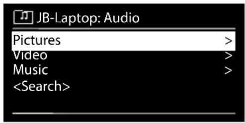 JB-Laptop: Audio Pictures > Video > Music >