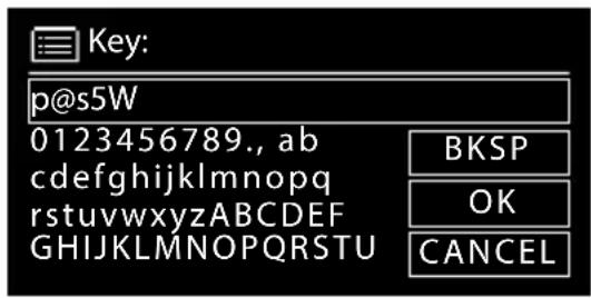 Key: p@s5W 0123456789., ab cdefghijklmnopq rstuvwxyzABCDEFGHIJKLMNOPQRSTUVWXYZGHIJKLMNOPQRSTU BKSP OK CANCEL