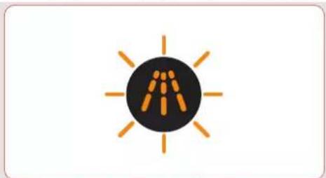 Simple icon of a sun with rays pointing outward, no text or symbols present