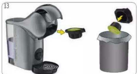 Illustration of a handwashing machine with a green cup removed from its side, showing the process (no text or symbols present).