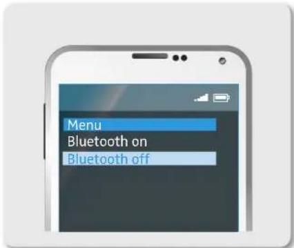 Menu Bluetooth on Bluetooth off