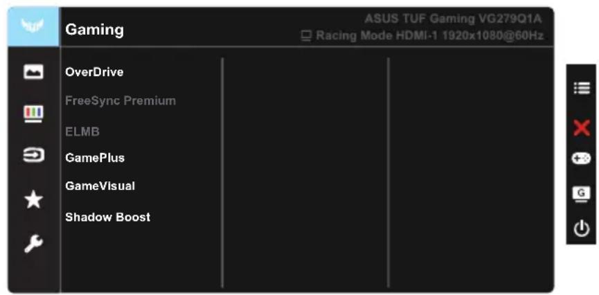 Gaming ASUS TUF Gaming VG279Q1A Racing Mode HDMI-1 1920x1080@60Hz OverDrive FreeSync Premium ELMB GamePlus GameVisual Shadow Boost