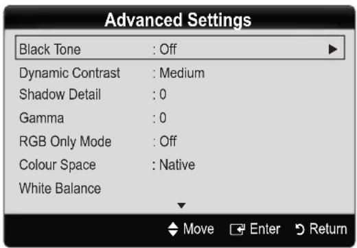 SAMSUNG LE19C450E1W - Advanced Settings - 1