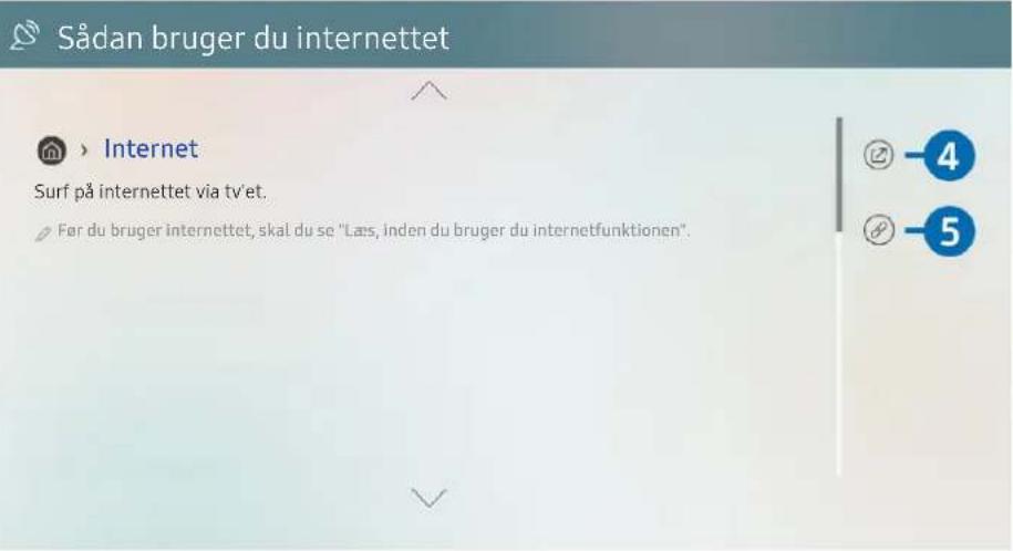 Sådan bruger du internettet Internet Surf på internettet via tv'et. Før du bruger internettet, skal du se "Læs, inden du bruger du internetfunktionen". 4 5
