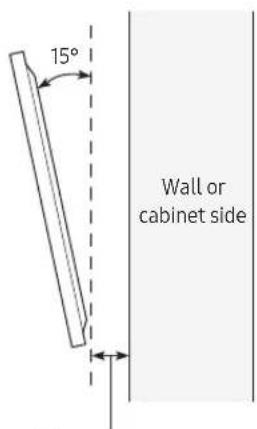 15° Wall or cabinet side
