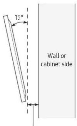 15° Wall or cabinet side
