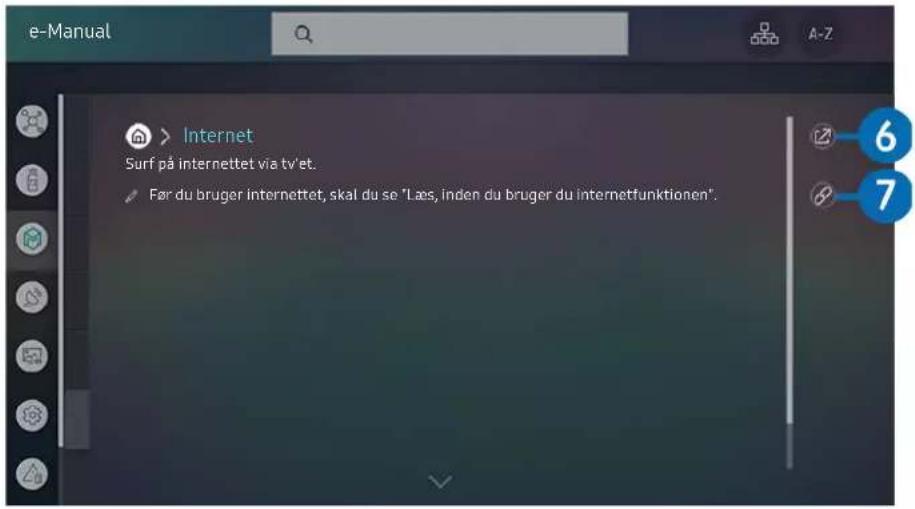 e-Manual Internet Surf på internettet via tv'et. Før du bruger internettet, skal du se "Læs, inden du bruger du internetfunktionen".