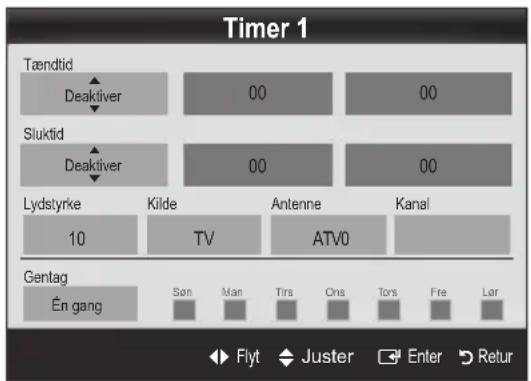 SAMSUNG LE22C350D1W - Indstilling af Til / Fra Timer - 1