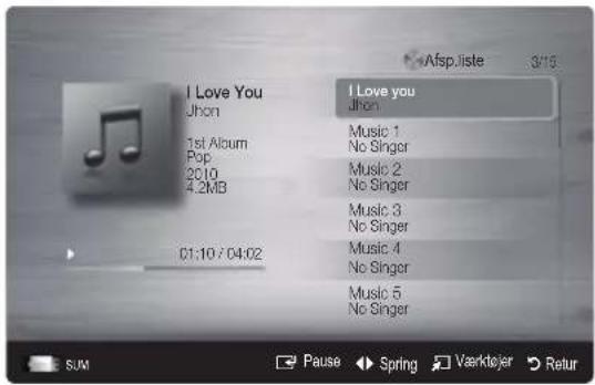 SAMSUNG LE32C530F1W - Afspilning af musik - 1