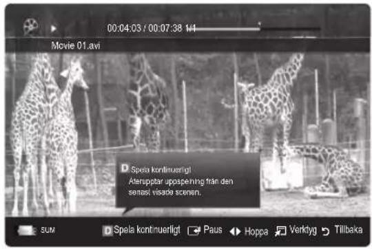 00:04:03 / 00:07:38 1/4 Movie 01.avi Spels kontinuerligt! Asterupstar upposening från den senasi visere scenen. SUM Spels kontinuerligt ▼ Paus ▶ Hoppa ▶ Verktyg ▶ Tillbaka