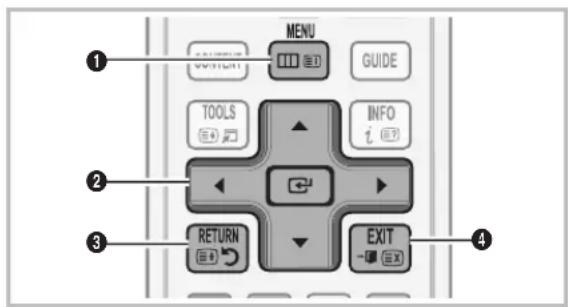 MENU GUIDE TOOLS INFO 1 RETURN EXIT 3 4