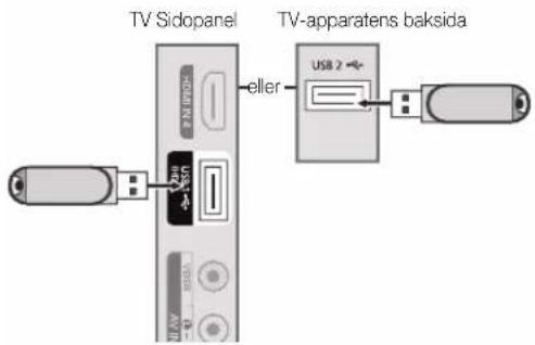 TV Sidopanel TV-apparatens baksida eller USB 2