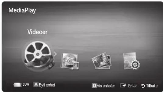 MediaPlay Videoer SUM Byt enhot Vis enheter Enter Tilbake